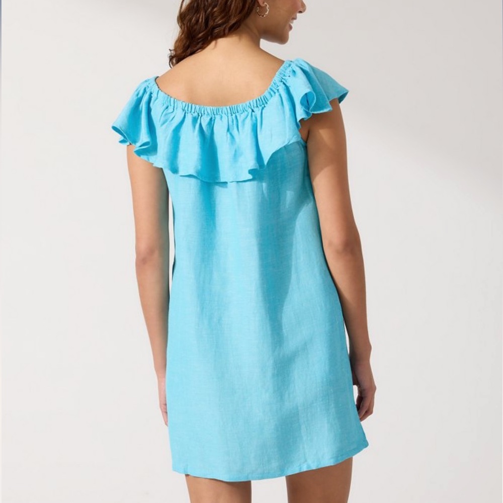 Tommy Bahama linen blend off the shoulder dress size xs new